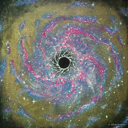 Golden spiral Acrylic on panel, 25 x 25 cm 2022