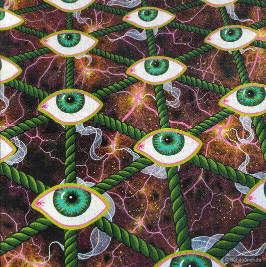 Field of awareness Acrylic on panel, 25 x 25 cm 2023