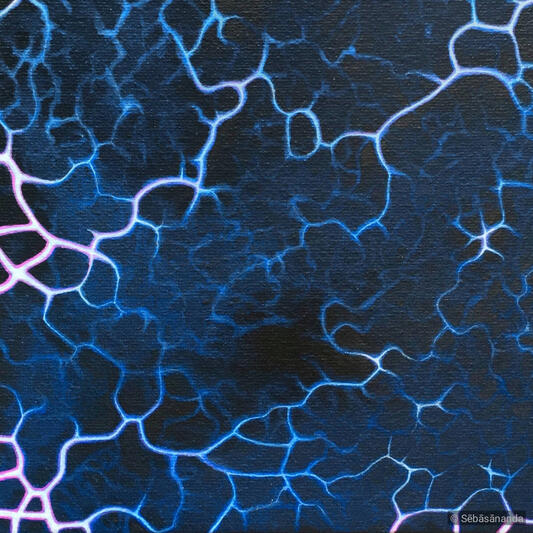 Iridescent blue Acrylic on panel, 25 x 25 cm 2023