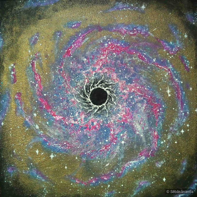 Golden spiral Acrylic on panel, 25 x 25 cm 2022