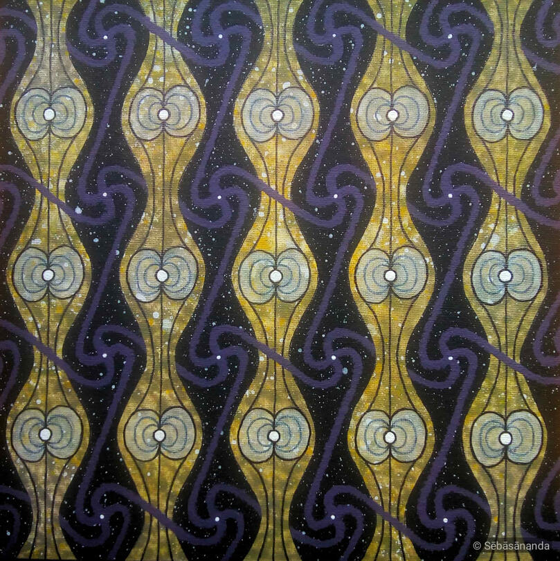 Tapestry Acrylic on panel, 25 x 25 cm 2022