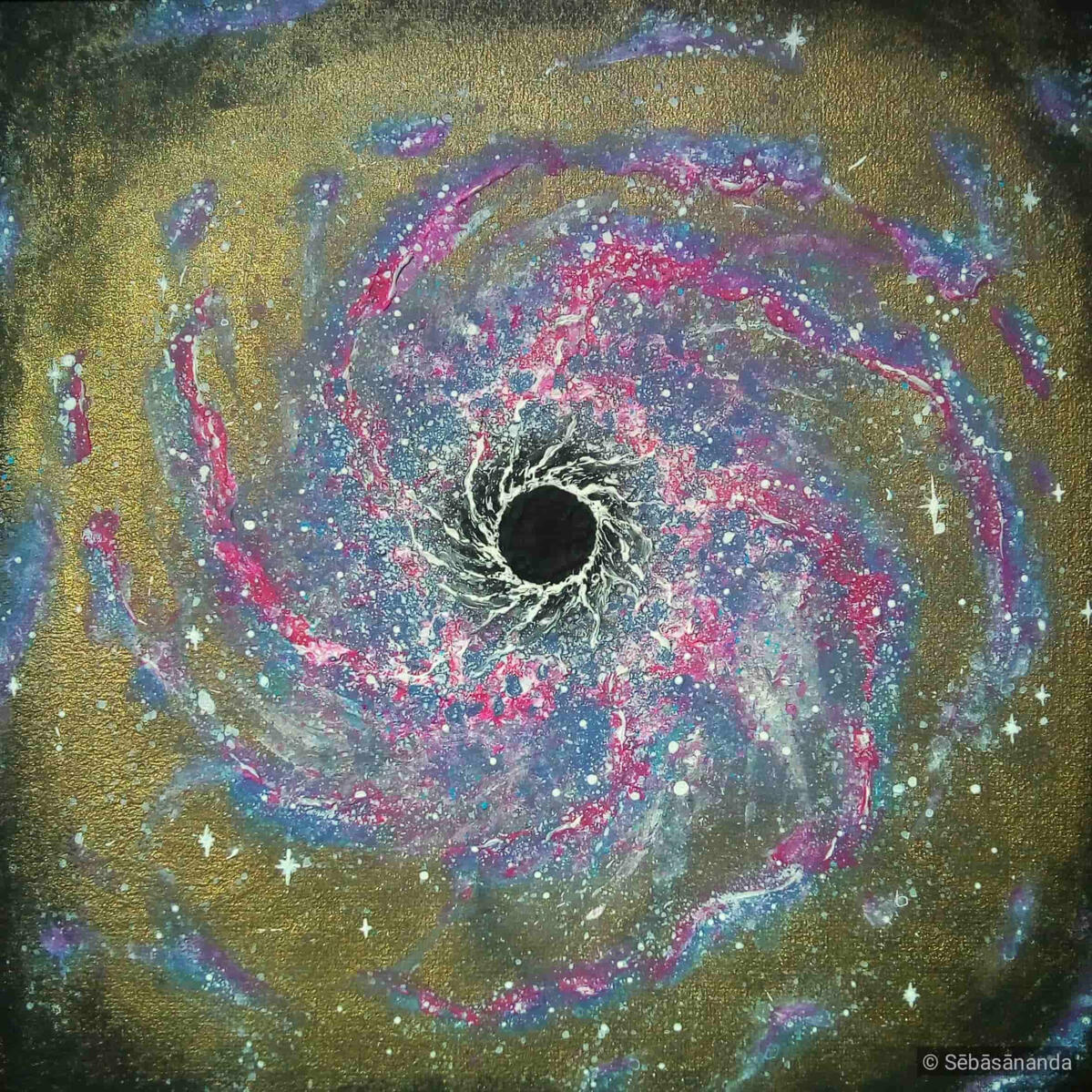 Golden spiral Acrylic on panel, 25 x 25 cm 2022