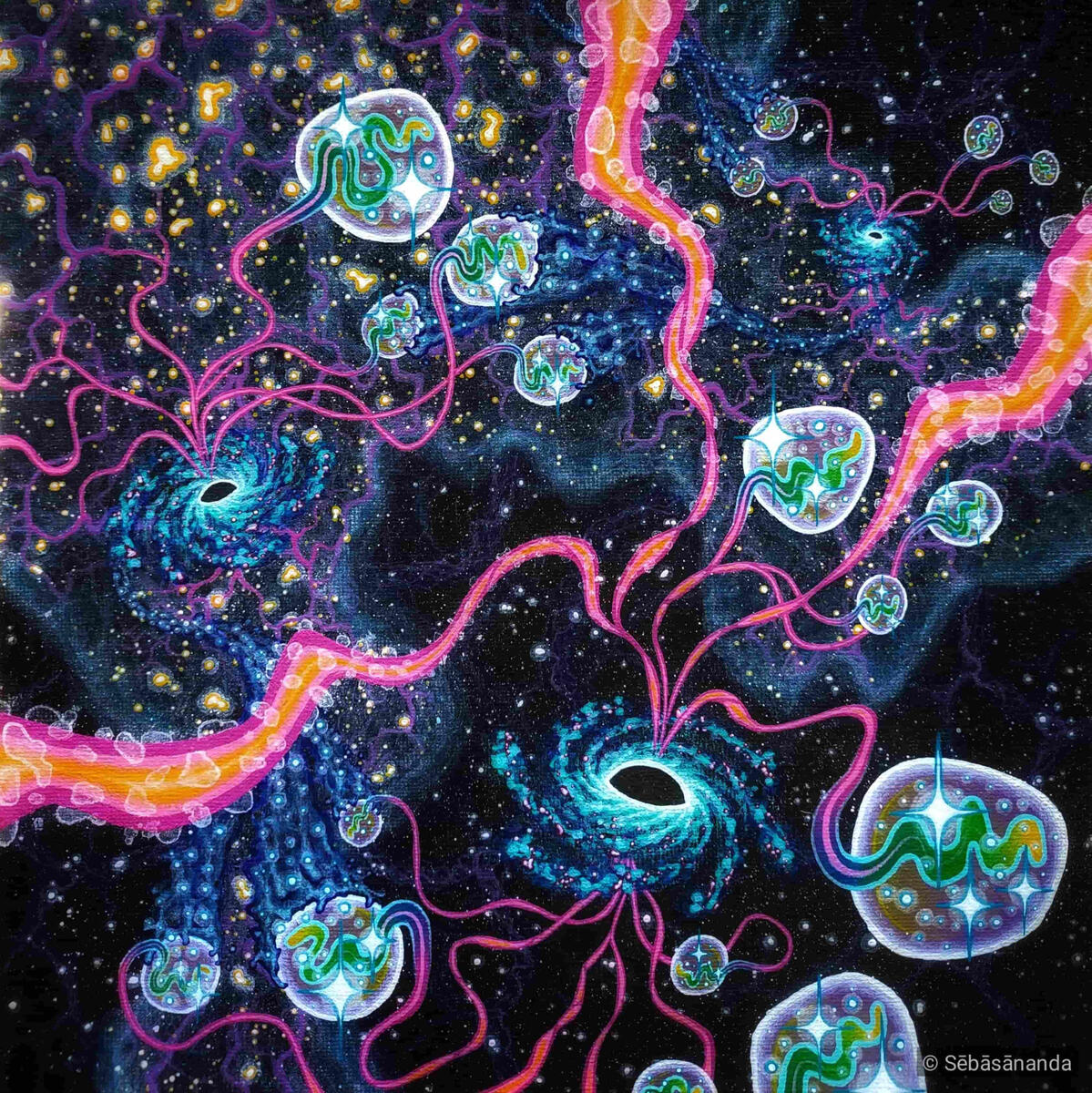 States of aggregation Acrylic on panel, 25 x 25 cm 2024