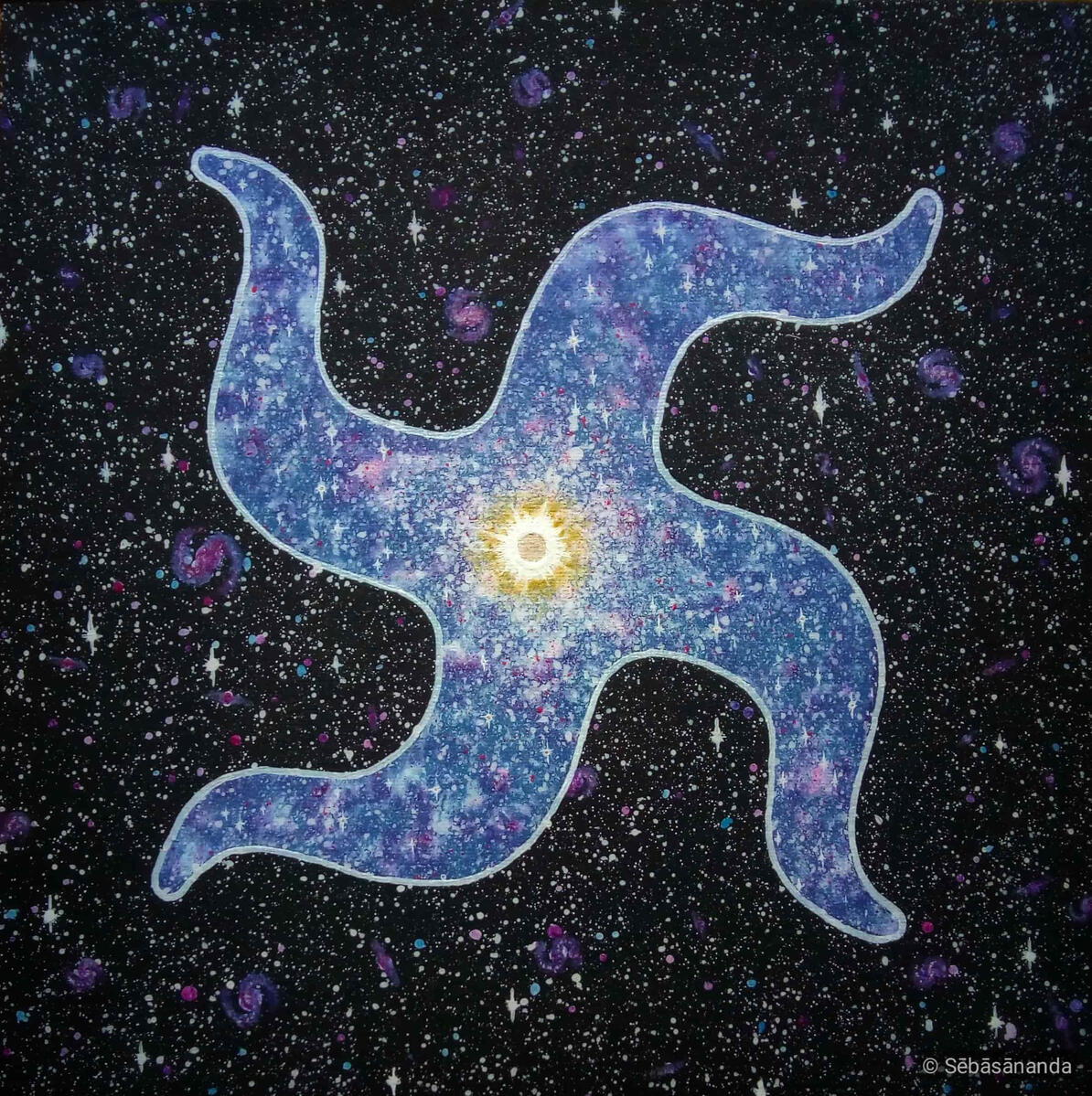 Galactic Center Acrylic on panel, 25 x 25 cm 2022