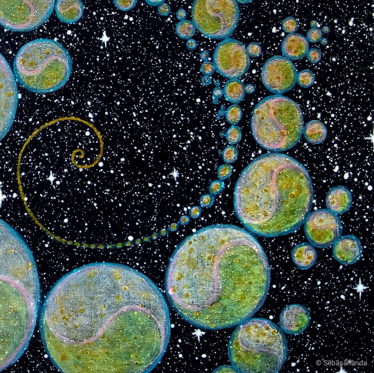 Fractal universe Acrylic on panel, 25 x 25 cm 2022
